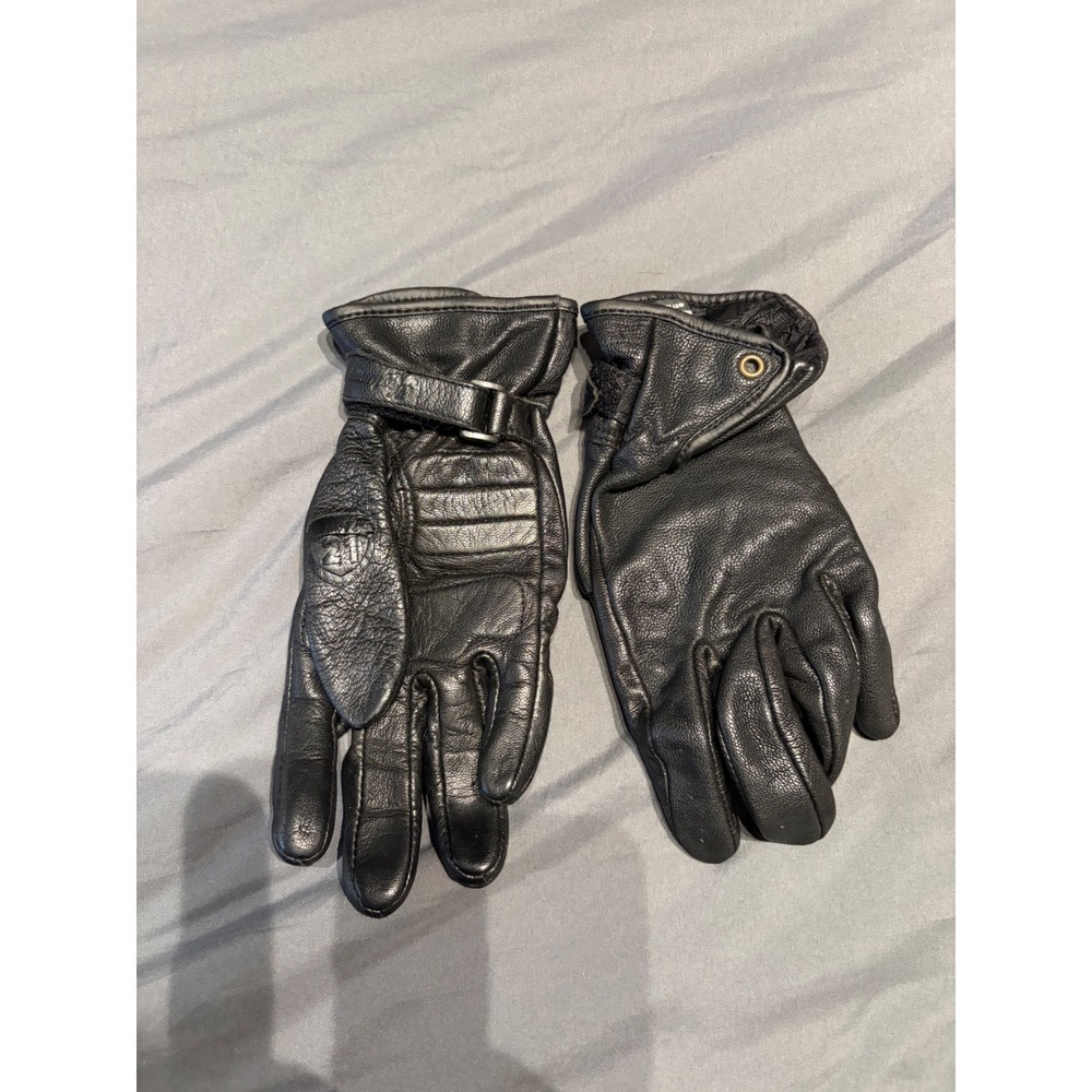 Highway 21 Ladies Roulette Black Leather Motorcycle Gloves Padded Knuckle Med